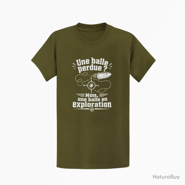 T-shirt Tir Sportif Une balle perdue Kaki / Blanc