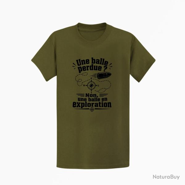 T-shirt Tir Sportif Une balle perdue Kaki / Noir