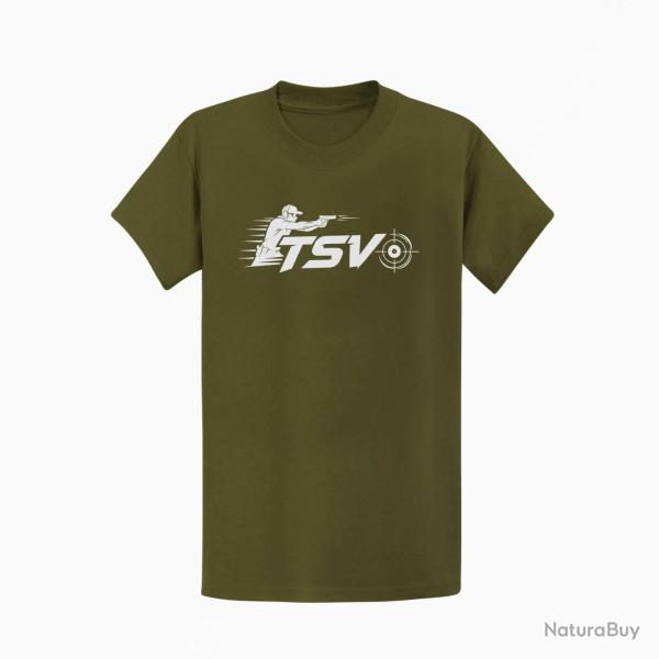 T-shirt Tir Sportif TSV Tireur en mouvement Kaki / Blanc