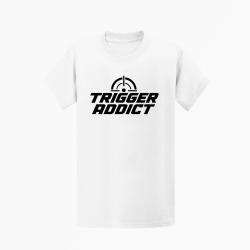 T-shirt Tir Sportif Trigger Addict Typographie Blanc
