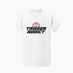 T-shirt Tir Sportif Trigger Addict Typographie Blanc / Orange