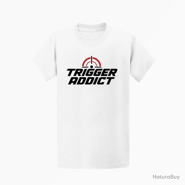 T-shirt Tir Sportif Trigger Addict Typographie Blanc / Orange