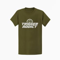 T-shirt Tir Sportif Trigger Addict Typographie Kaki / Blanc
