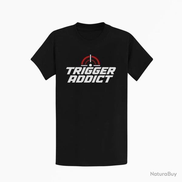 T-shirt Tir Sportif Trigger Addict Typographie Noir / Orange