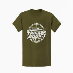 T-shirt Tir Sportif Trigger Addict R&eacute;ticule Kaki / Blanc