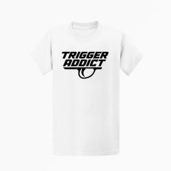 T-shirt Tir Sportif Trigger Addict D&eacute;tente typographique Blanc