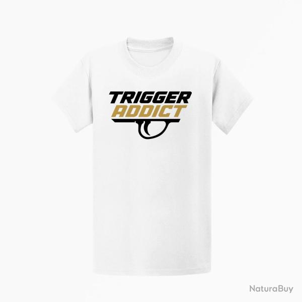 T-shirt Tir Sportif Trigger Addict D�tente typographique Blanc / Orange