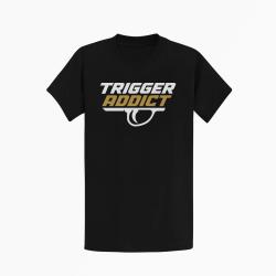 T-shirt Tir Sportif Trigger Addict D&eacute;tente typographique Noir / Orange