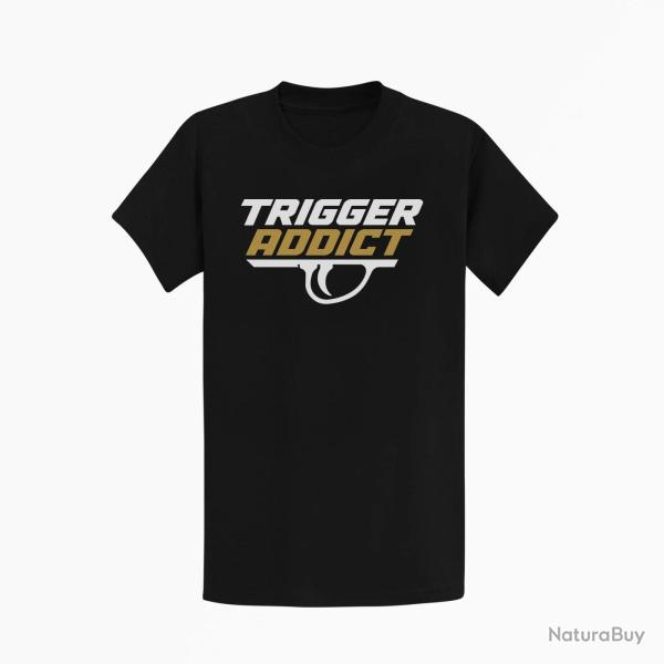 T-shirt Tir Sportif Trigger Addict D�tente typographique Noir / Orange