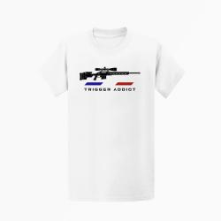 T-shirt Tir Sportif Trigger Addict Carabine tricolore Blanc / Orange