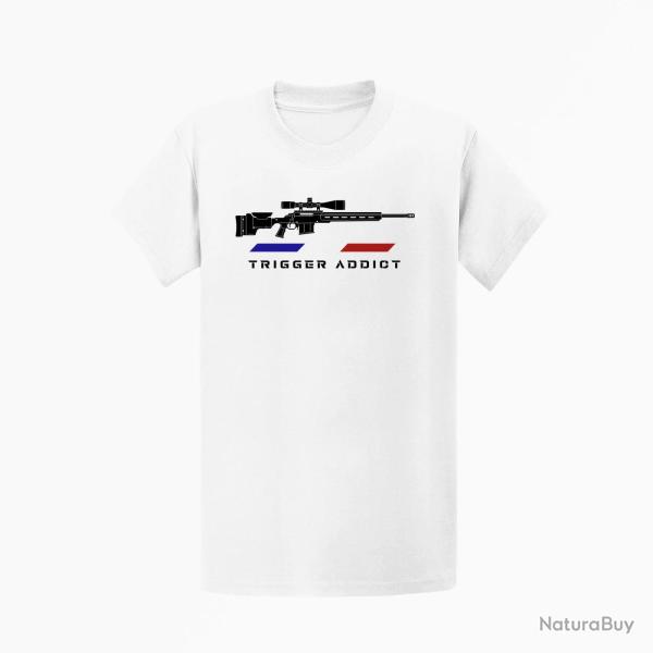 T-shirt Tir Sportif Trigger Addict Carabine tricolore Blanc / Orange