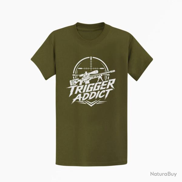 T-shirt Tir Sportif Trigger Addict Carabine rouge Kaki / Blanc