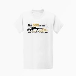T-shirt Tir Sportif TLD 600 m&egrave;tres Objectif atteint Blanc / Noir et dor&eacute;