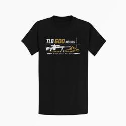 T-shirt Tir Sportif TLD 600 m&egrave;tres Objectif atteint Noir / Blanc et dor&eacute;
