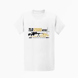 T-shirt Tir Sportif TLD 2500 m&egrave;tres Objectif atteint Blanc / Noir et dor&eacute;