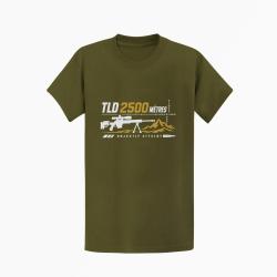 T-shirt Tir Sportif TLD 2500 m&egrave;tres Objectif atteint Kaki / Blanc et dor&eacute;