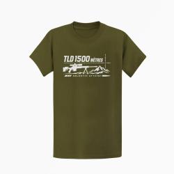T-shirt Tir Sportif TLD 1500 m&egrave;tres Objectif atteint Kaki / Blanc