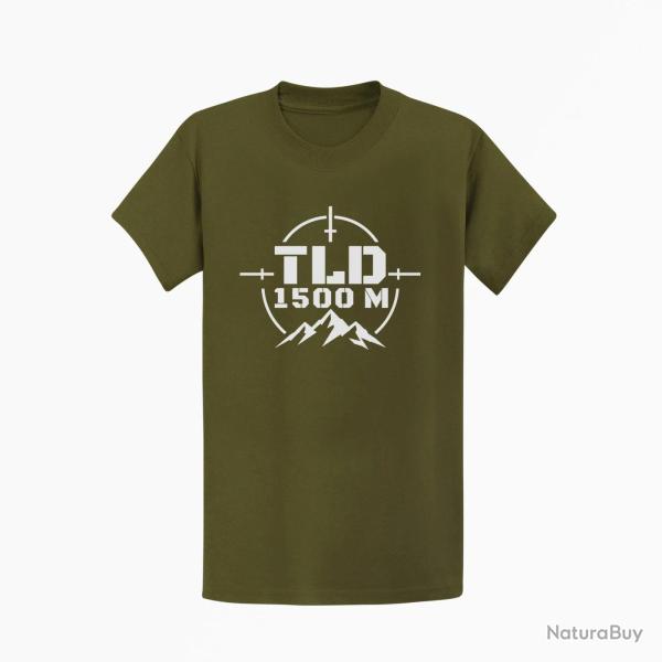 T-shirt Tir Sportif TLD 1500 m�tres Kaki / Blanc