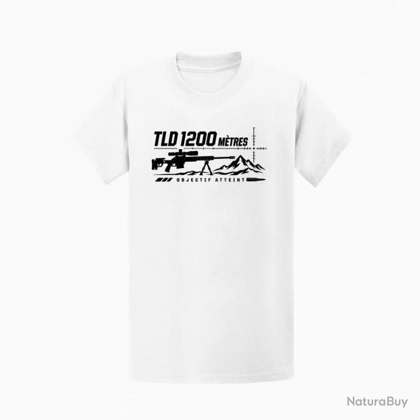 T-shirt Tir Sportif TLD 1200 m�tres Objectif atteint Blanc
