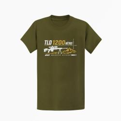 T-shirt Tir Sportif TLD 1200 m&egrave;tres Objectif atteint Kaki / Blanc et dor&eacute;