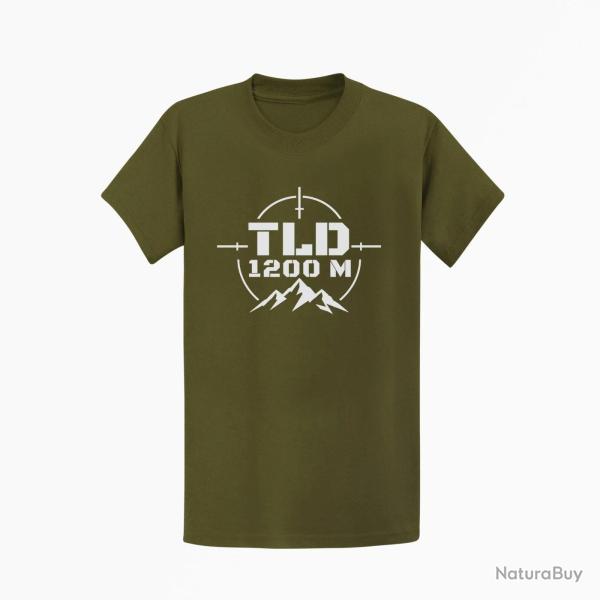 T-shirt Tir Sportif TLD 1200 m�tres Kaki / Blanc