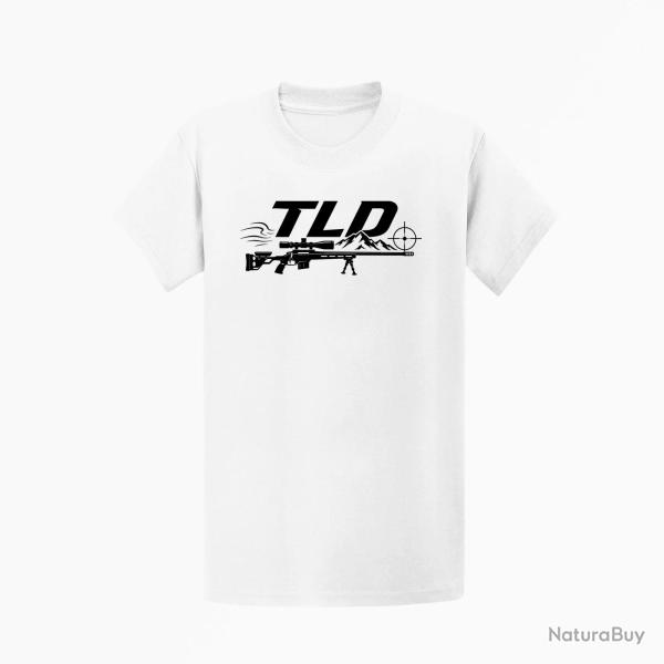 T-shirt Tir Sportif TLD Montagne et carabine Blanc