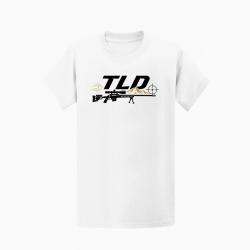 T-shirt Tir Sportif TLD Montagne et carabine Blanc / Orange