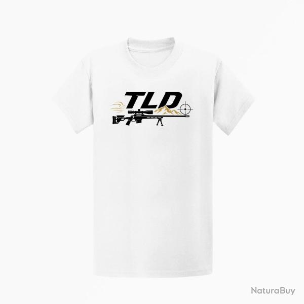 T-shirt Tir Sportif TLD Montagne et carabine Blanc / Orange