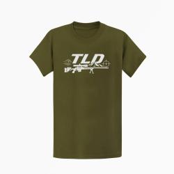 T-shirt Tir Sportif TLD Montagne et carabine Kaki / Blanc