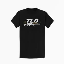T-shirt Tir Sportif TLD Montagne et carabine Noir / Orange
