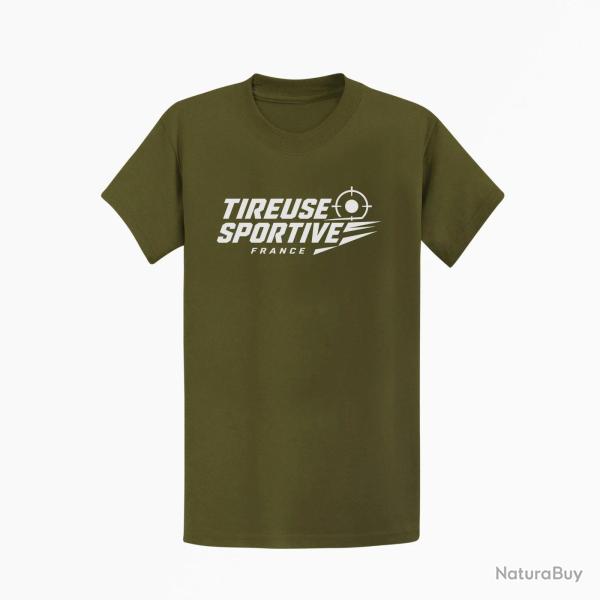 T-shirt Tir Sportif Tireuse sportive France Kaki / Blanc