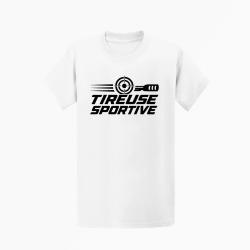 T-shirt Tir Sportif Tireuse sportive Cible dynamique Blanc