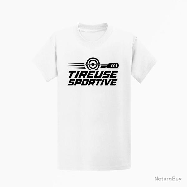 T-shirt Tir Sportif Tireuse sportive Cible dynamique Blanc