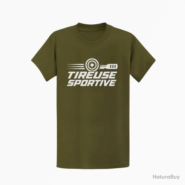 T-shirt Tir Sportif Tireuse sportive Cible dynamique Kaki / Blanc