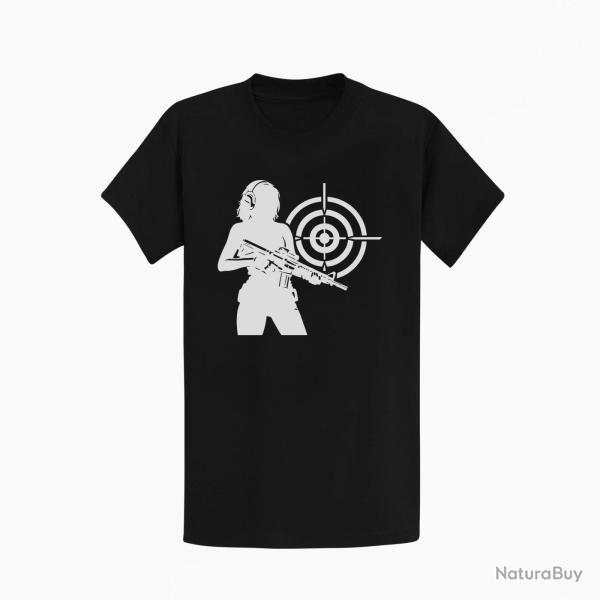 T-shirt Tir Sportif Tireuse Cible Noir