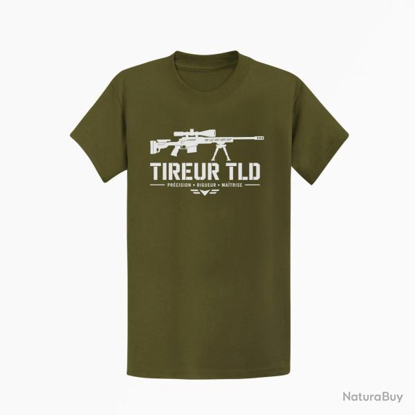 T-shirt Tir Sportif Tireur TLD Kaki / Blanc