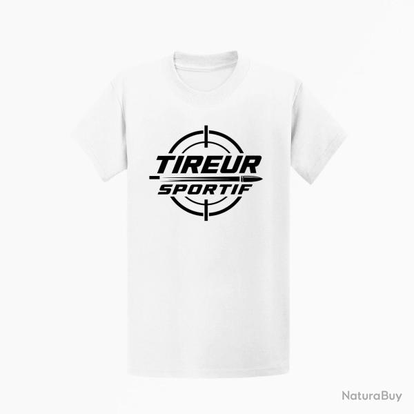 T-shirt Tir Sportif Tireur sportif Typographie Blanc