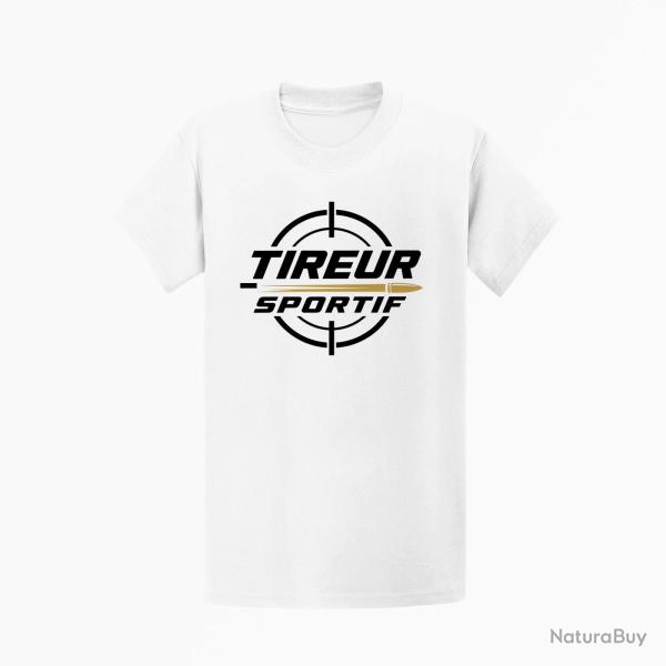 T-shirt Tir Sportif Tireur sportif Typographie Blanc / Orange