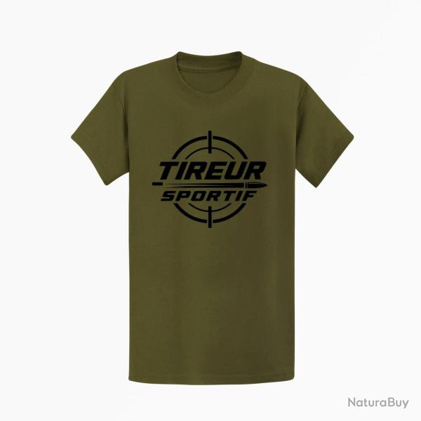 T-shirt Tir Sportif Tireur sportif Typographie Kaki / Noir