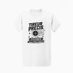 T-shirt Tir Sportif Tireur pr&eacute;cis, excuses approximatives Blanc