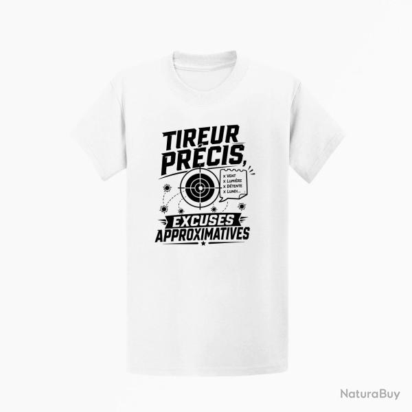 T-shirt Tir Sportif Tireur pr�cis, excuses approximatives Blanc