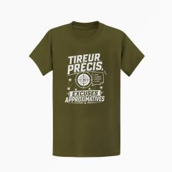 T-shirt Tir Sportif Tireur pr&eacute;cis, excuses approximatives Kaki / Blanc
