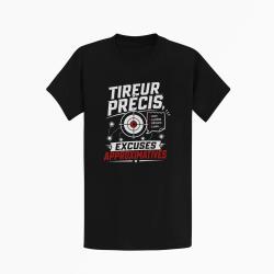 T-shirt Tir Sportif Tireur pr&eacute;cis, excuses approximatives Noir