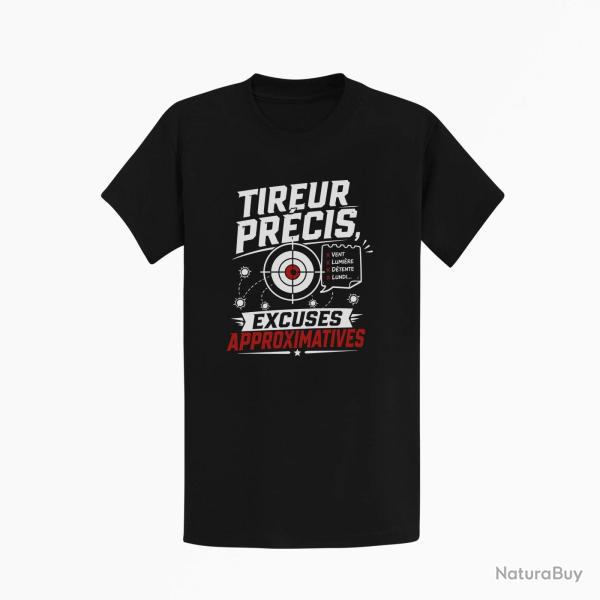 T-shirt Tir Sportif Tireur pr�cis, excuses approximatives Noir