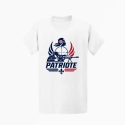 T-shirt Tir Sportif Tireur patriote Coq Blanc / Orange