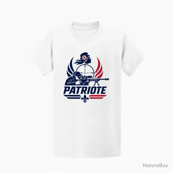 T-shirt Tir Sportif Tireur patriote Coq Blanc / Orange