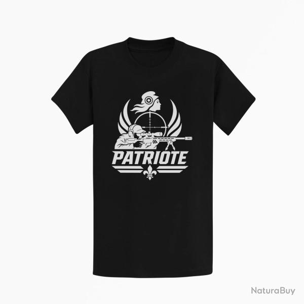 T-shirt Tir Sportif Tireur patriote Coq Noir