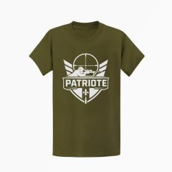 T-shirt Tir Sportif Tireur patriote Blason Kaki / Blanc