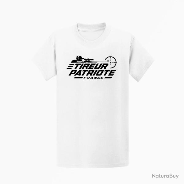 T-shirt Tir Sportif Tireur patriote Blanc