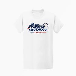 T-shirt Tir Sportif Tireur patriote Blanc / Orange